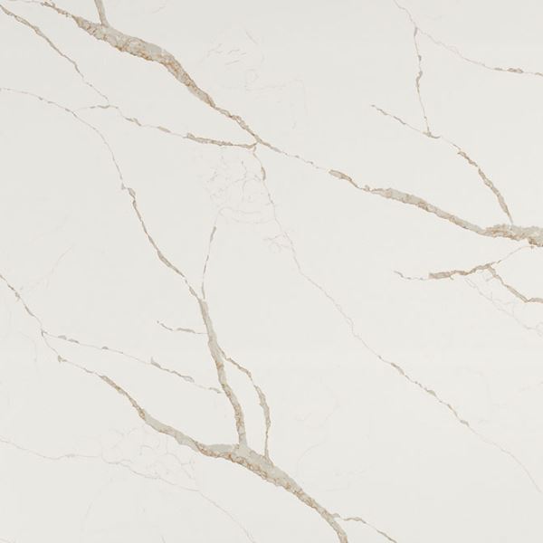 Calacatta Laza Oro quartz swatch