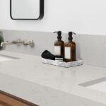 Carrara Trigato Quartz bathroom