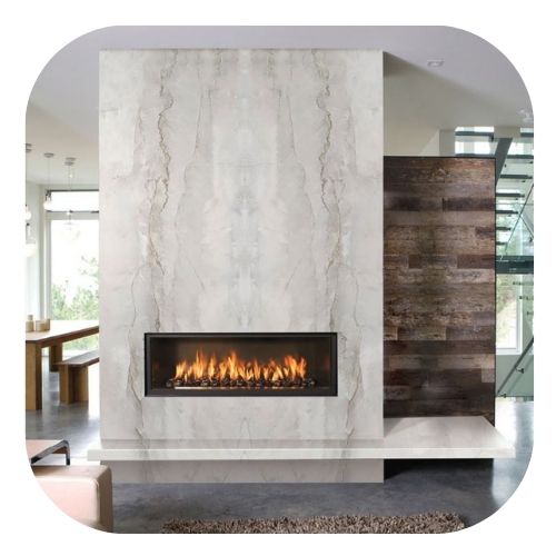 Glacier Wave Custom Fireplace