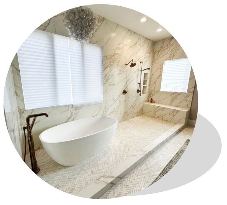 beautiful bathroom tub with surround quartz