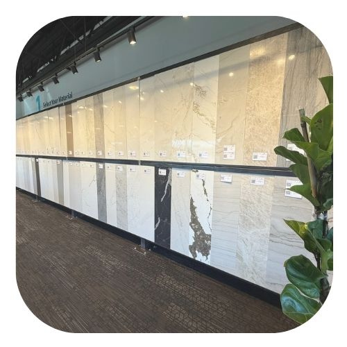 Sandy Showroom Page 2 (500 x 500 px) Bedrock Quartz Sandy Utah showroom stock stone wall