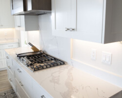 Calacatta Leon Quartz Stove Profile