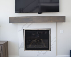 Calacatta Leon Quartz Fireplace